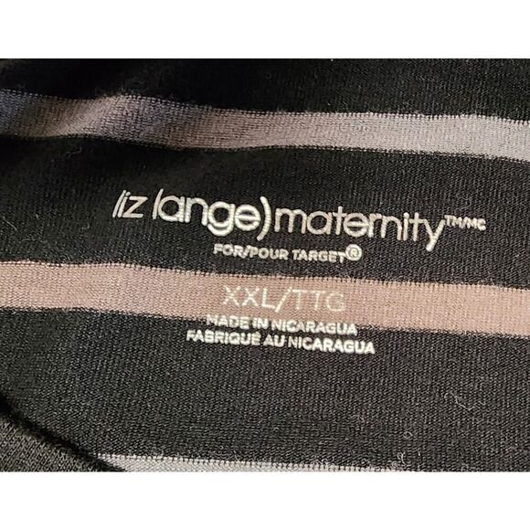 Liz Lange maternity Long Sleeve Stripe Black White Shirt Sweater Top Relax XXL - Picture 5 of 6